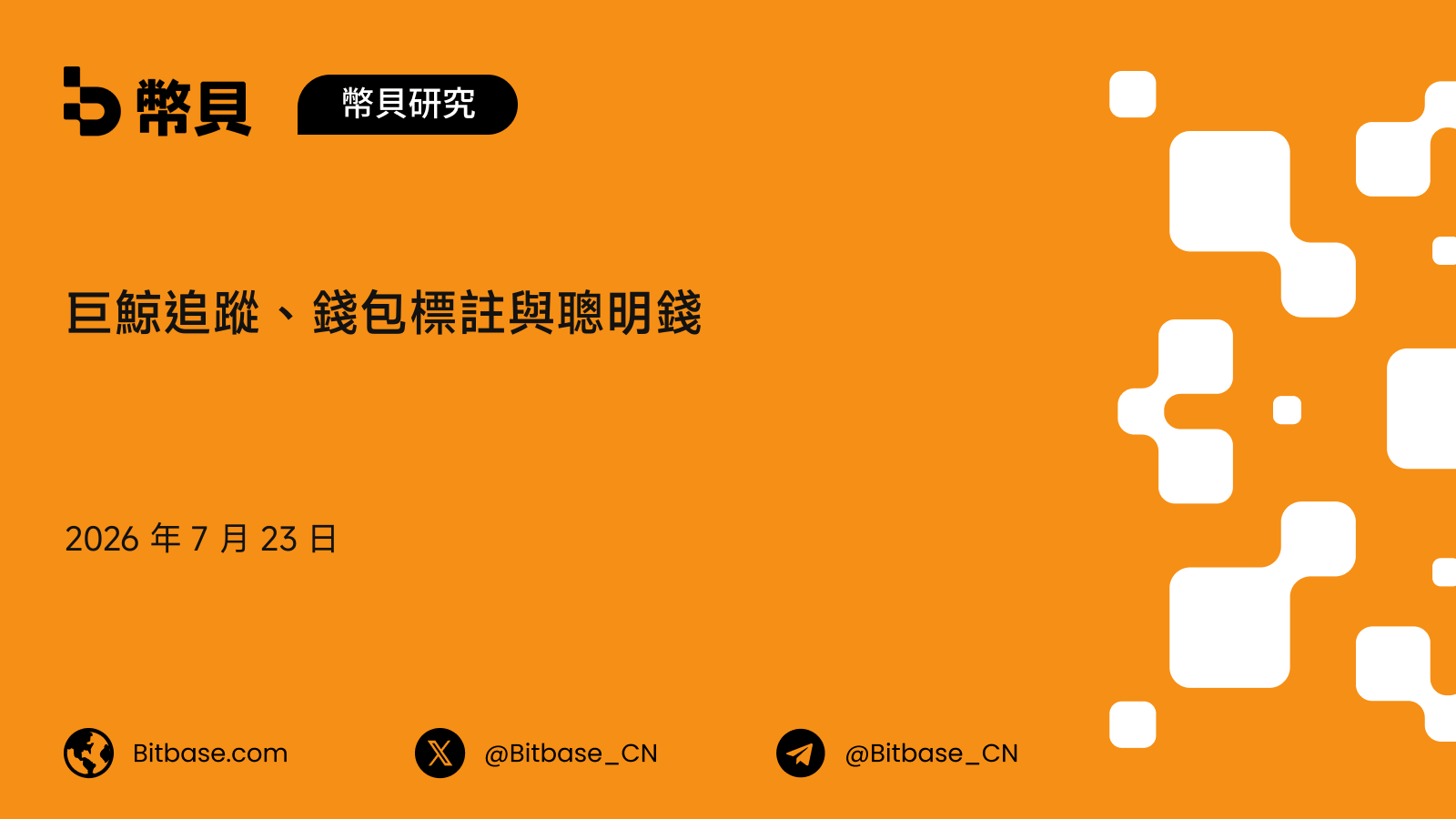 巨鯨追蹤、錢包標註與聰明錢：一套錢包實體分類與法證檢測框架